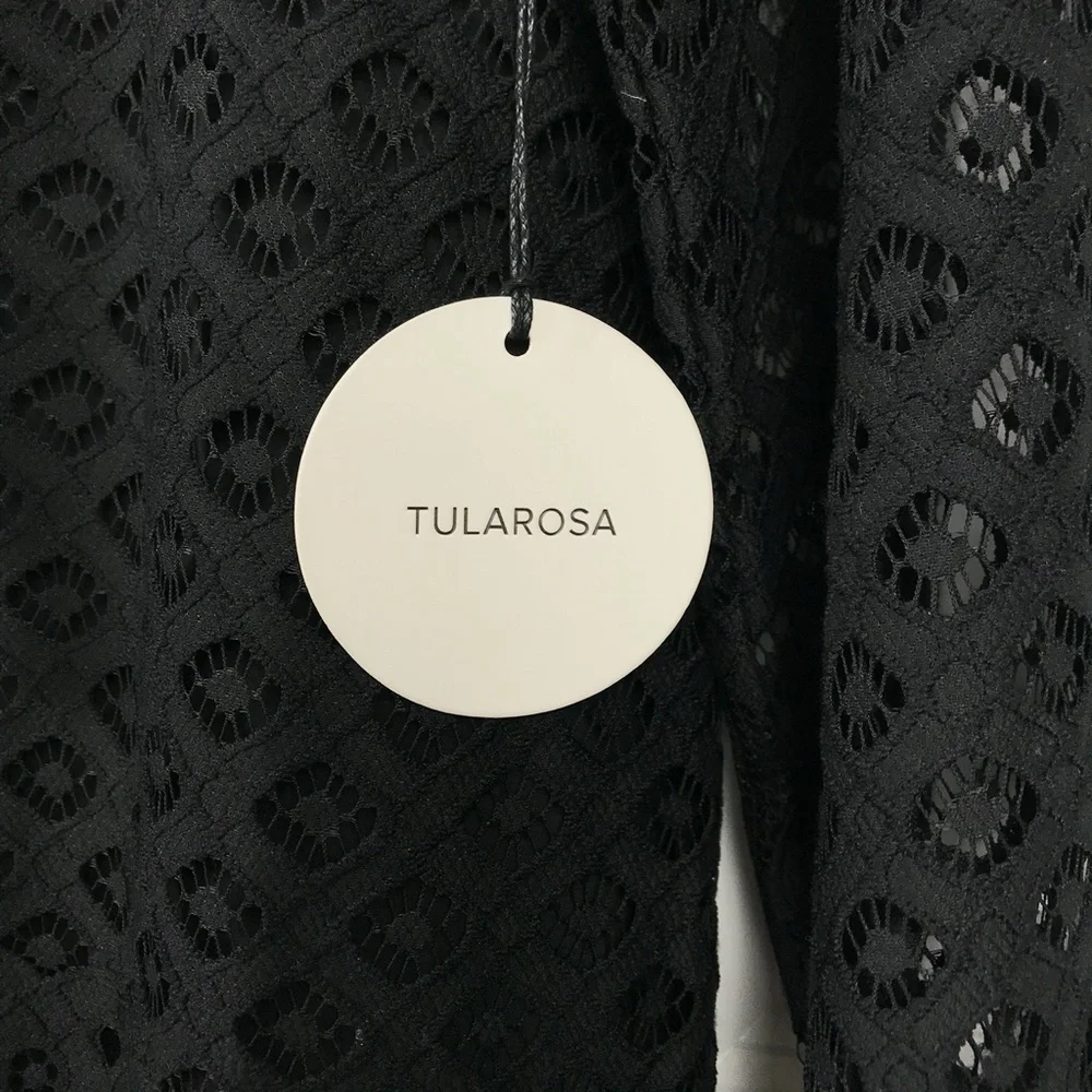 NWT REVOLVE Tularosa Black Lace Puff Long Sleeve with Tie Details Top- S